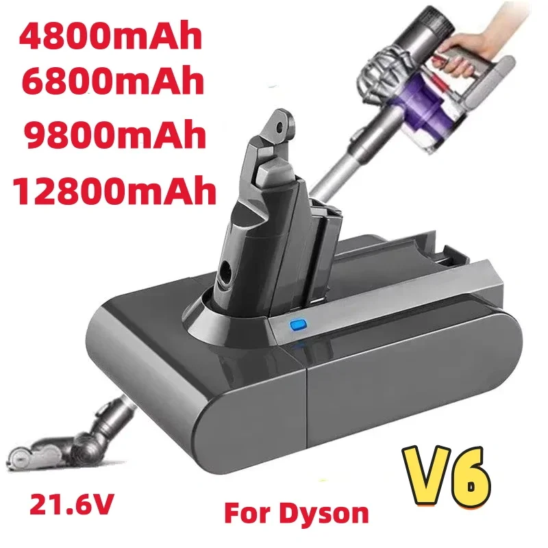 21.6V12800Ah ForDyson Battery Replacement DC62 DC59 DC58 SV03 SV04 SV09 V6 Animal Motorhead V6 Slim V6 Absolute Vacuum Batter