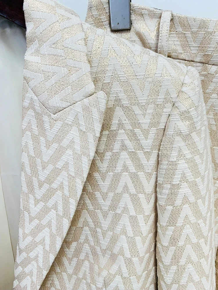 Blazer et pantalon jacquard monogramme pour femme, ensemble imbibé de créateur, nouvelle mode ET, haute graduation, 2 pièces, 2024