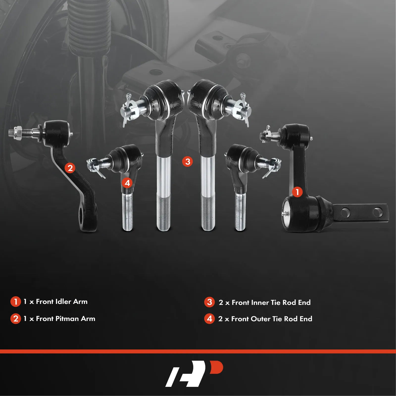 A-Premium 6x Steering Idler & Pitman Arm Tie Rod End for Dodge Ram 1500 2000-2001 Ram 2500 Ram 3500 2000-2002