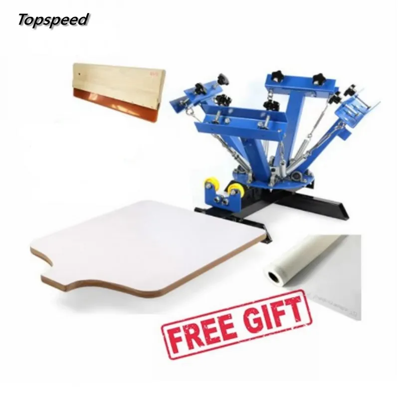 4 Color Screen Printing Press Machine Silk Screening Print DIY with 1 Station