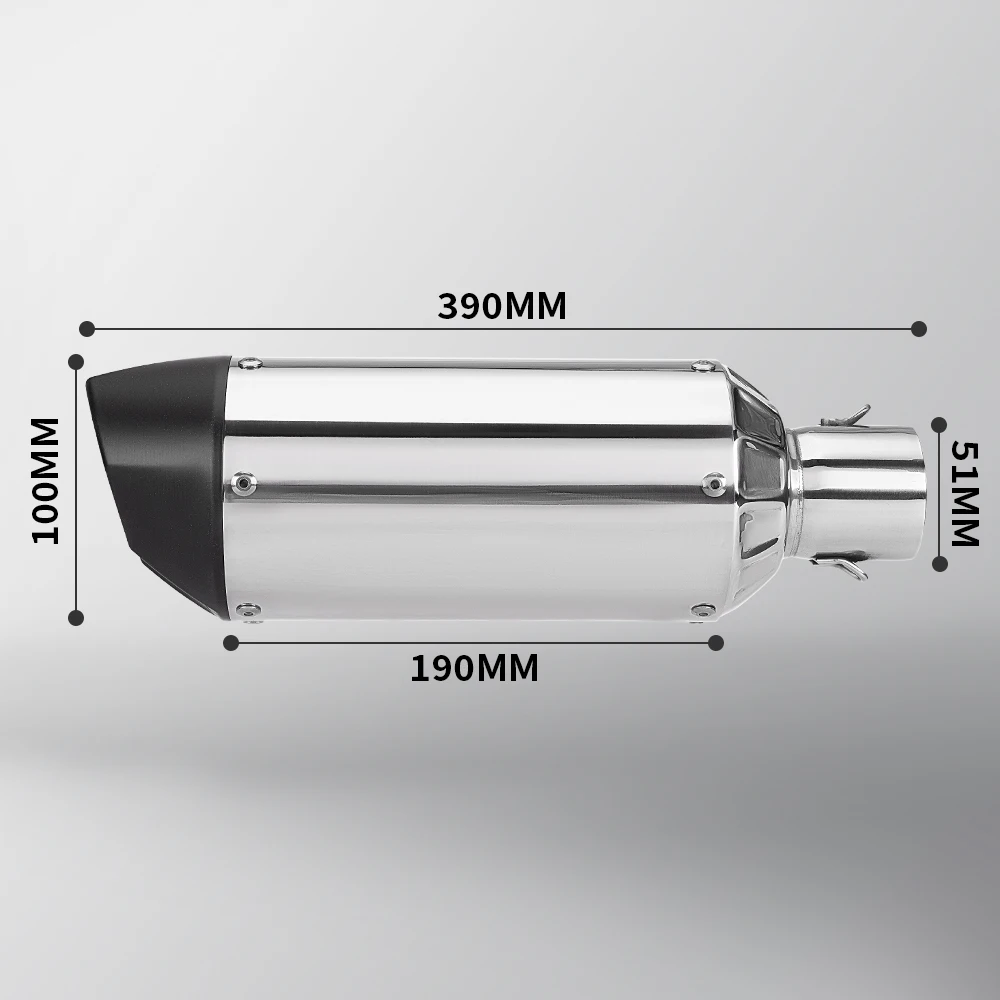 Universal Motorcycle Exhaust Muffler Tube, SC Design, Moto Racing, MT07, MT09, Z900, Z400, Ninja400, GSX250, GSX750, 51mm
