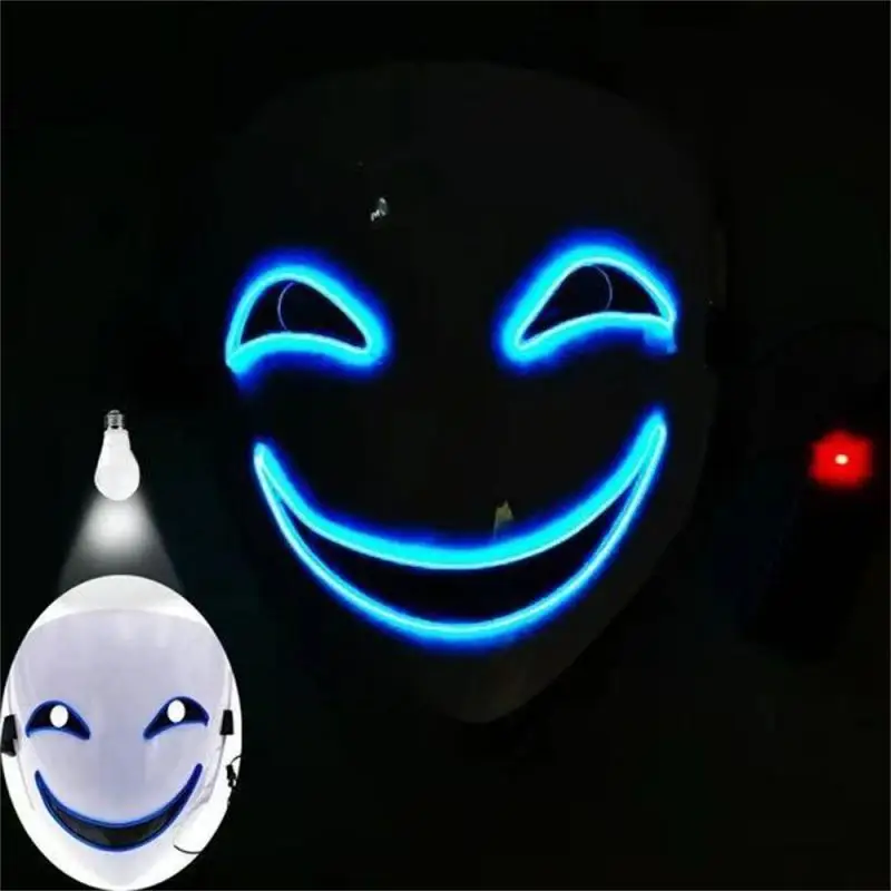 قناع ضوء LED للهالوين ، 5 ألوان ، ضوء موحد ، ضوء ناعم ، تصميم فريد ، مريح للارتداء ، مهرج مخيف ، عرض