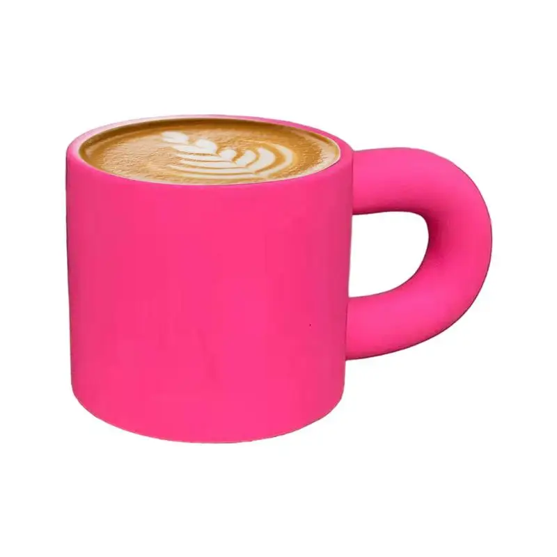 300ml Retro Chubby MugCeramic Coffee Cup Drinking Rose Red Water Cup Girls To Drink Breakfast Coffee Milk Cup Water Cup