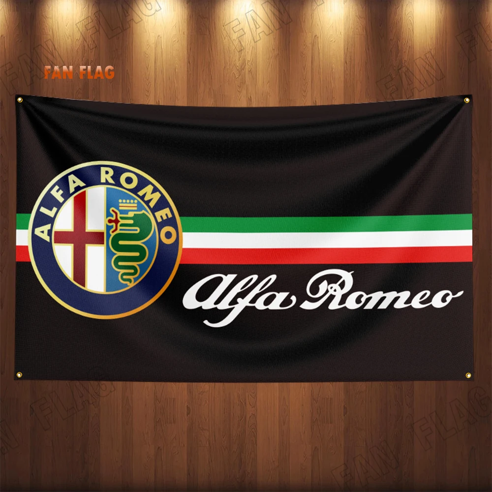 3x5 Ft Alfa romeos Flag Polyester Printed Car Banner Flags for Room Garage Decor