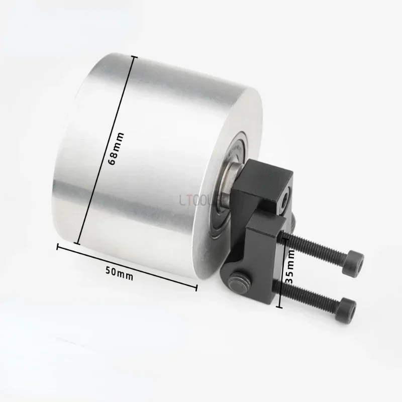 Imagem -04 - Roda de Alumínio com Correia de Areia Ajustável Rolamento Duplo Roda Acionada para Lixadeira de Correia Roda Guia Transportadora F68*50 mm