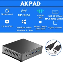 Mini PC LB1 AKPAD: Alder Lake N95/N100, WIFI5, BT5.0, Windows 11 Pro, DDR4, SSD M.2 Doppio display HDMI