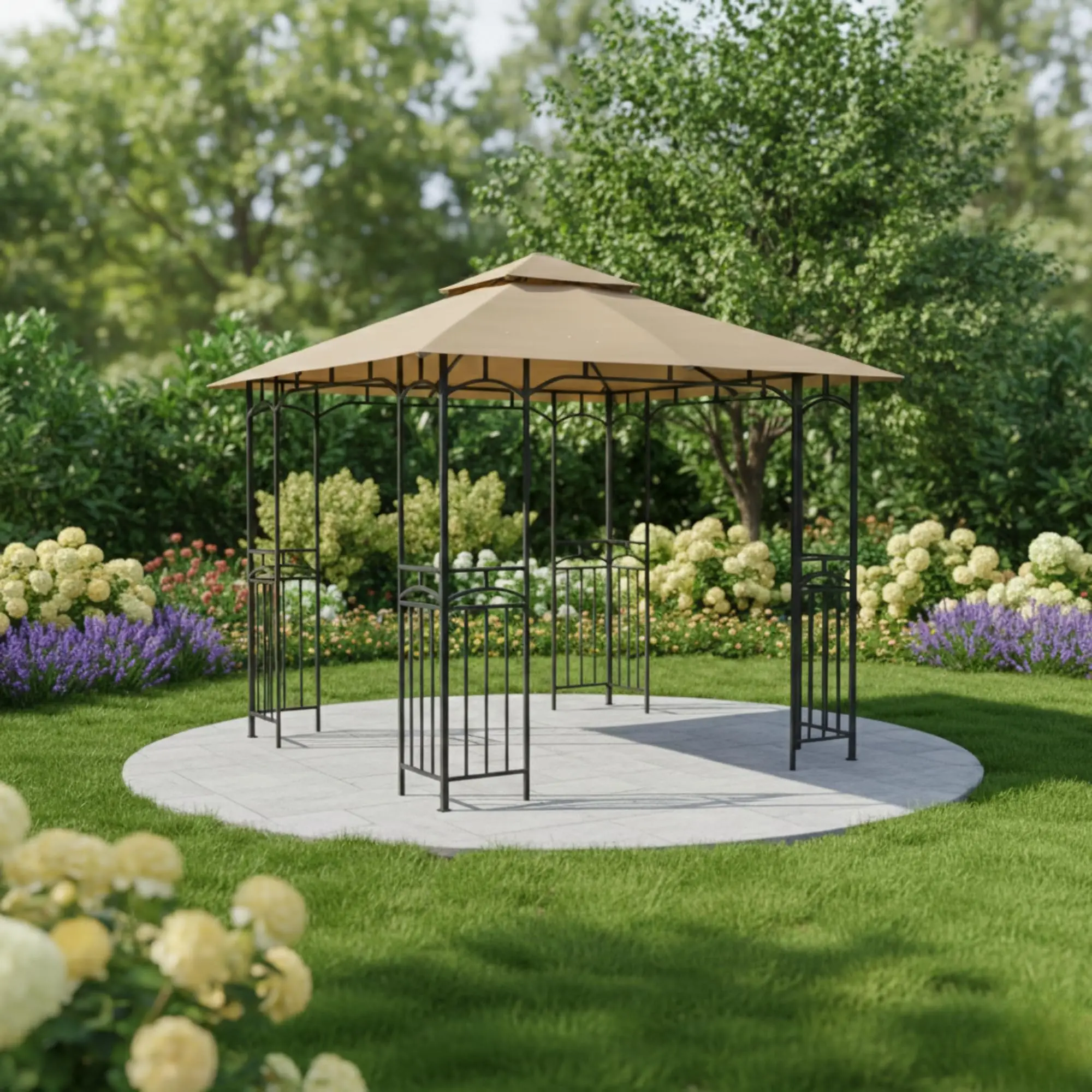 Durable 350 Replacement Top Compatible with 11' x 9' Gazebo el 5Z7262-V4 - Beige