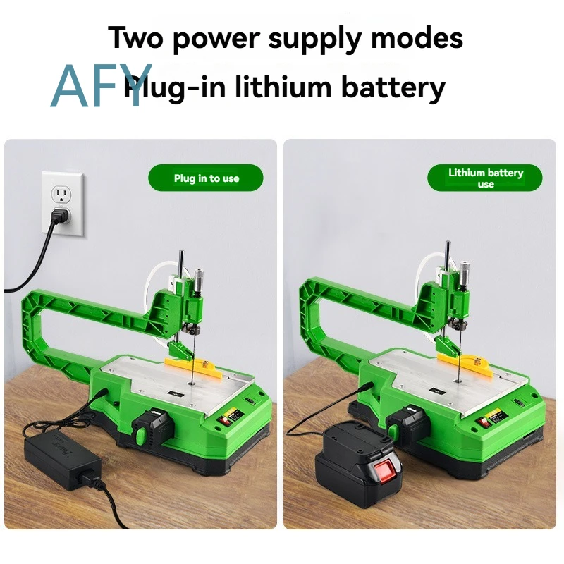 BG-8300 Electric Bench Scroll Saw for Woodworking Tools Adjustable Speed Desktop Curve Saw with Dust Blower Angle Cutting Saw