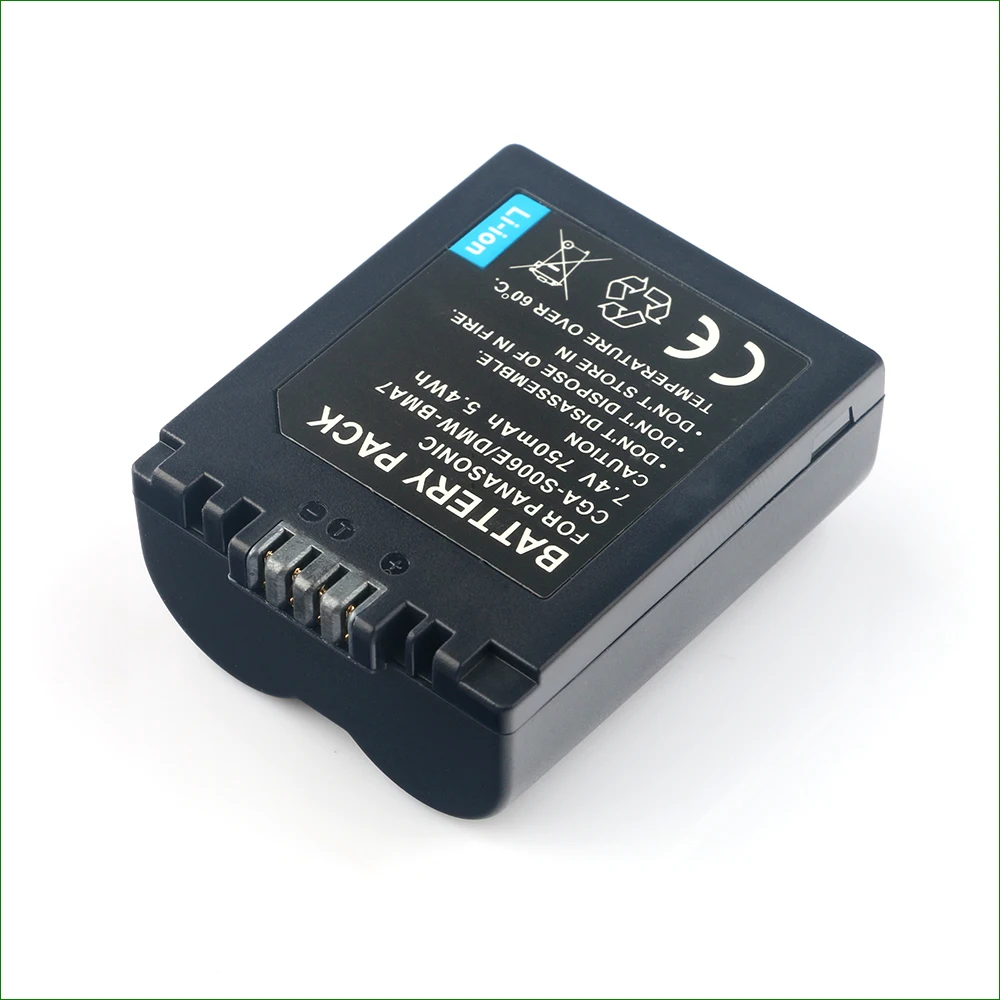 CGA-S006E Battery 750mAh Camera Batterie For Panasonic CGA-S006 CGA-S006A CGR-S006 CGR-S006A CGR-S006E CGR-S006GK DMW-BMA7