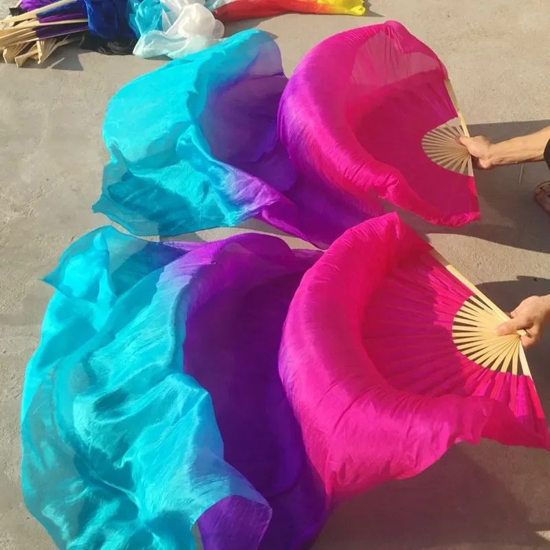 One Pair Belly Dance Silk Veils Women Stage Performance Show Props 100% Silk Light Weight Flowy Costume Accessory Oriental 1.8M