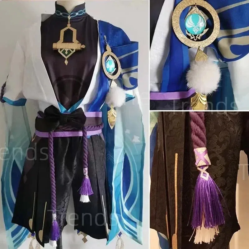 Wanderer Costume Cosplay Set completo con cappelli Scaramouche Costume Cosplay Balladeer Cosplay Kimono Costume di Halloween