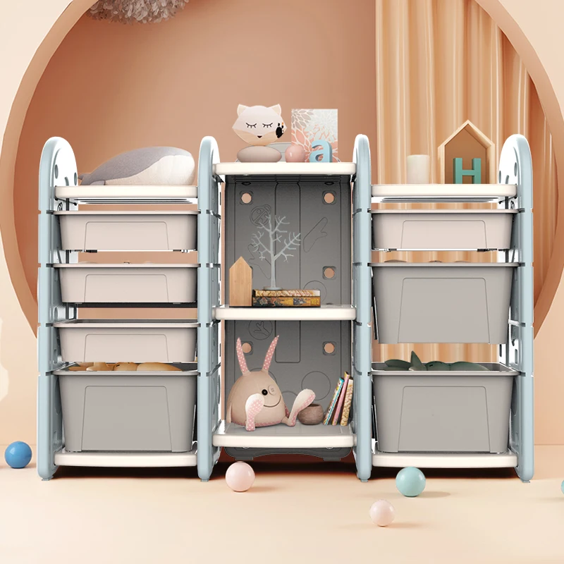 Customized Baby Indoor Furniture Corner Cabinet Children Storage Box Small Bookshelf Children's Toy Storage Rack Drawer Plastic