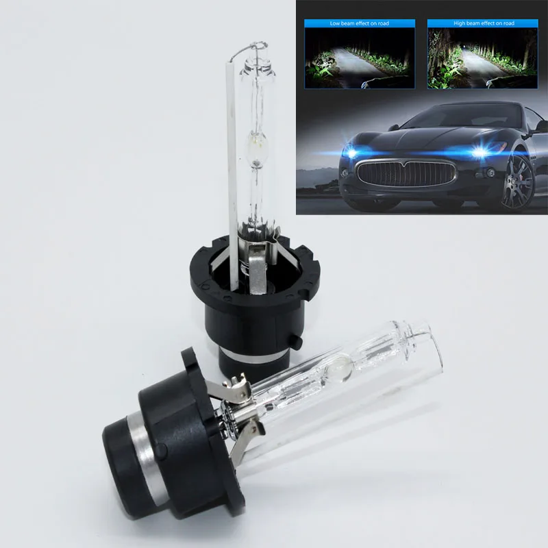 2 Pcs D2S 35W 6000K HID Xenon Replacement Low/High Beam Headligh Lamp Bulbs White