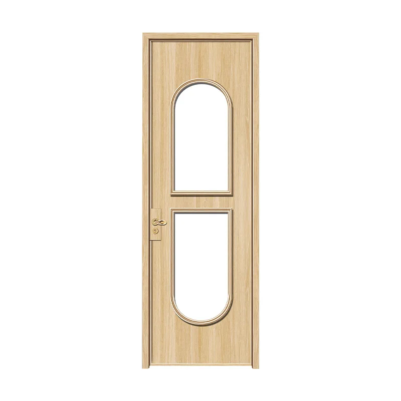 Wood grain color aluminum retro glass door household bathroom door antique bathroom kitchen door
