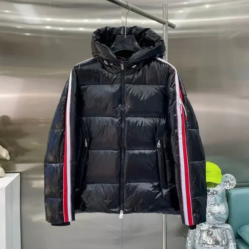 Mo*cl*r Winter Heren Wit Ganzendons Jas Warme Capuchon Slim Fit Puffer Jas Jas Mannelijke Casual Hoge Kwaliteit Overjas Thermische