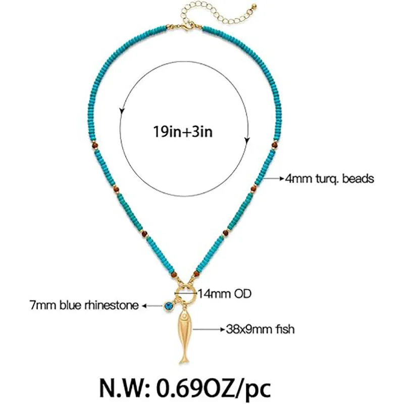 Fashion and biological fish pendant, ribbon cloth strip necklace, fashionable versatile women's neck chain.