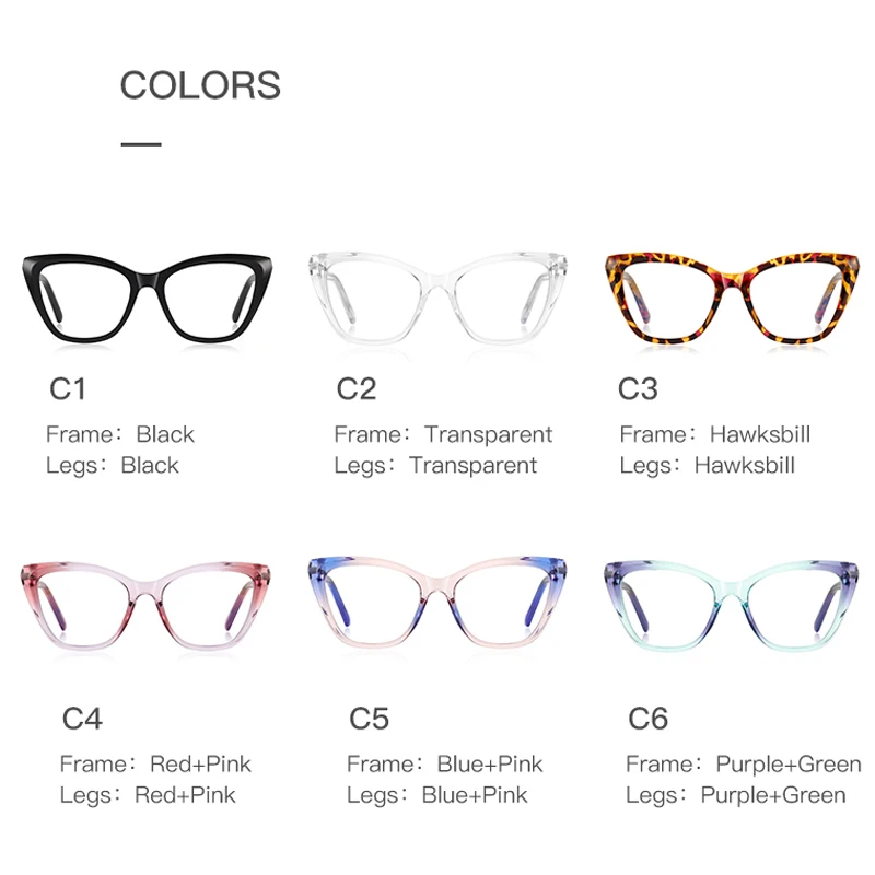 VCKA-Cat Eye Reading Óculos para Mulheres, Presbiopia Frames, Anti Luz Azul, Óculos de Prescrição Personalizados, Alta Qualidade, Novo, + 0.50 a + 10