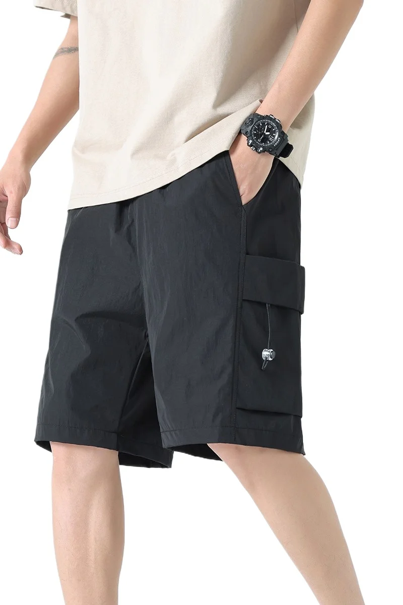 Pantalones cortos de playa para hombre, Shorts deportivos de moda coreana, ropa informal para exteriores, pantalones cortos con bolsillo azul de alta calidad, Verano