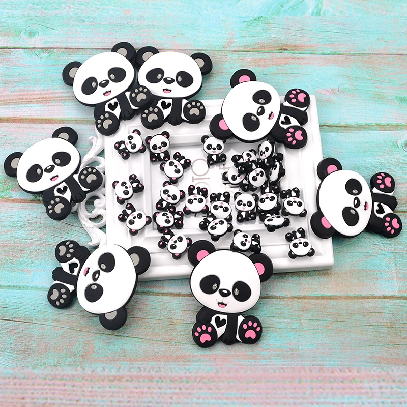 LOFCA Panda Silicone BPA Free Silicone phone key pendant bag panda Jewelry DIY Silicone Keychain jewelry Accessories