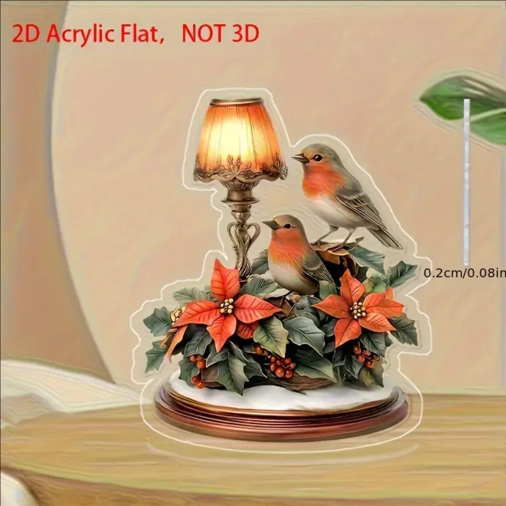 2D Flat Acrylic2D Acrylic Sparrow Desktop Decoration, Family Theme, Multiple Installation Methods, No Electricity Required