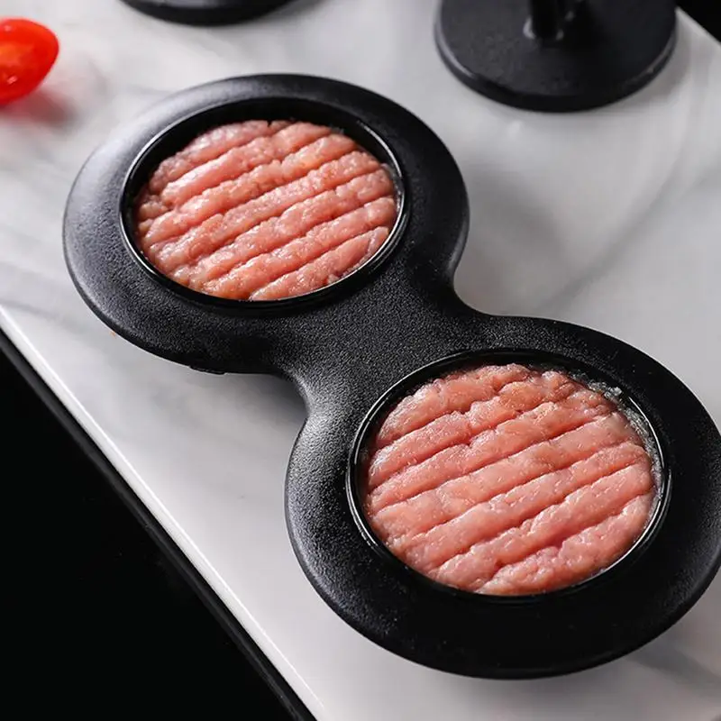 Burger Press Manual Pork Beef Burger Maker Mold 2 Cavity Non Stick Meat Patty Press Kitchen Aid Gadget For BBQ Baking Stuffed