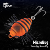 LEYDUN MicroBug Insect Fishing Lure 20mm 1.4g 30mm 3.5g High-density Polyurethane Foam Topwater Insect Floating Bait Wobblers