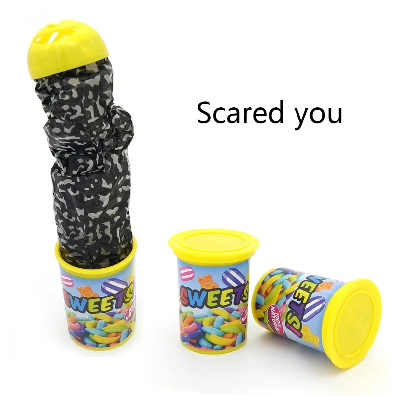 77HD Prank Candy Can Shocking Toy Funny Trick Supplies with Spring Snake