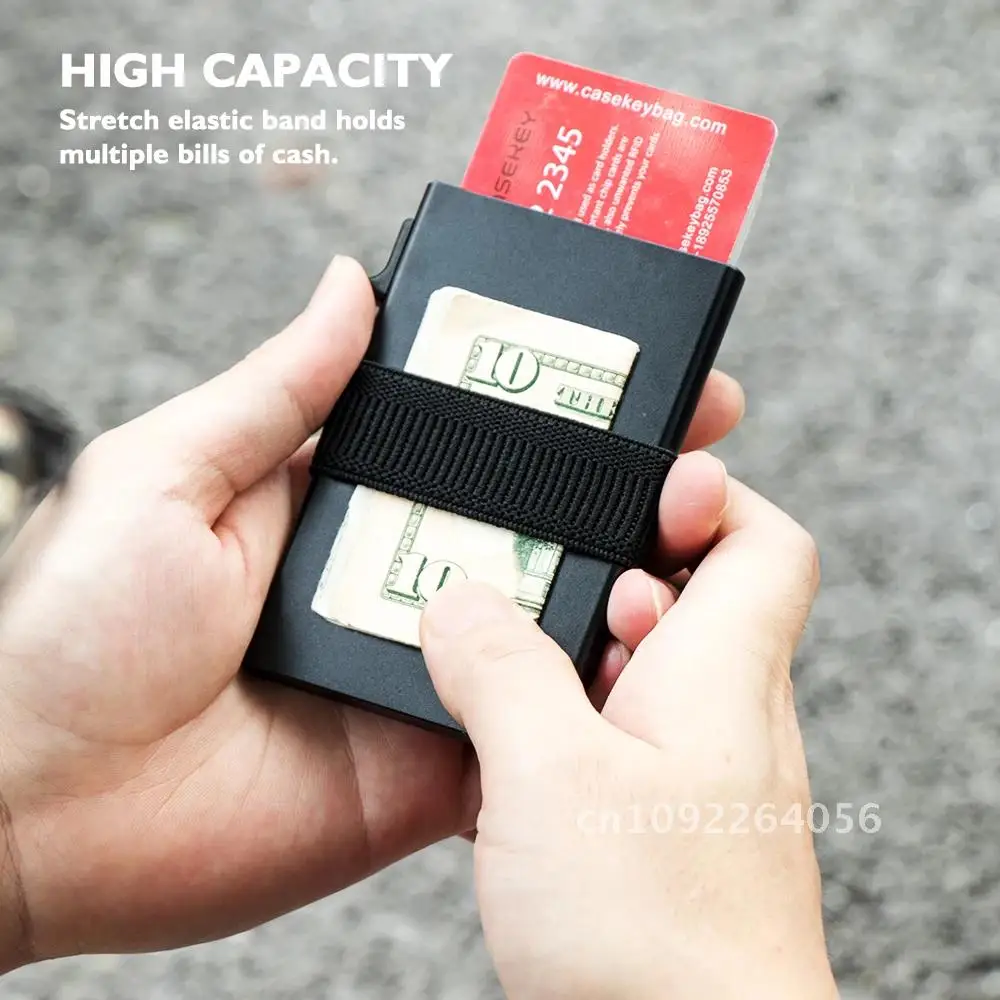 2023 Button Slim Aluminum Card Wallet RFID Pop-up Push New for Thin Holder Card Bank Wallet Credit Women Metal Men