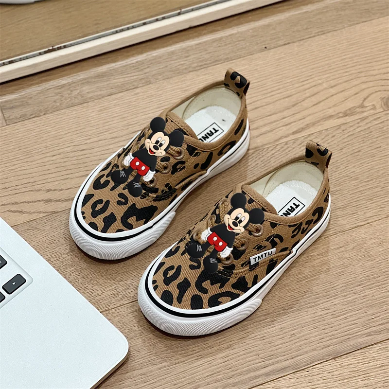 

women minnie Boys Girls Soft Sole Running Shoes Mickey Mouse Spring Autumn Canvas Casual Casual Shoes Disney Children Sneakers