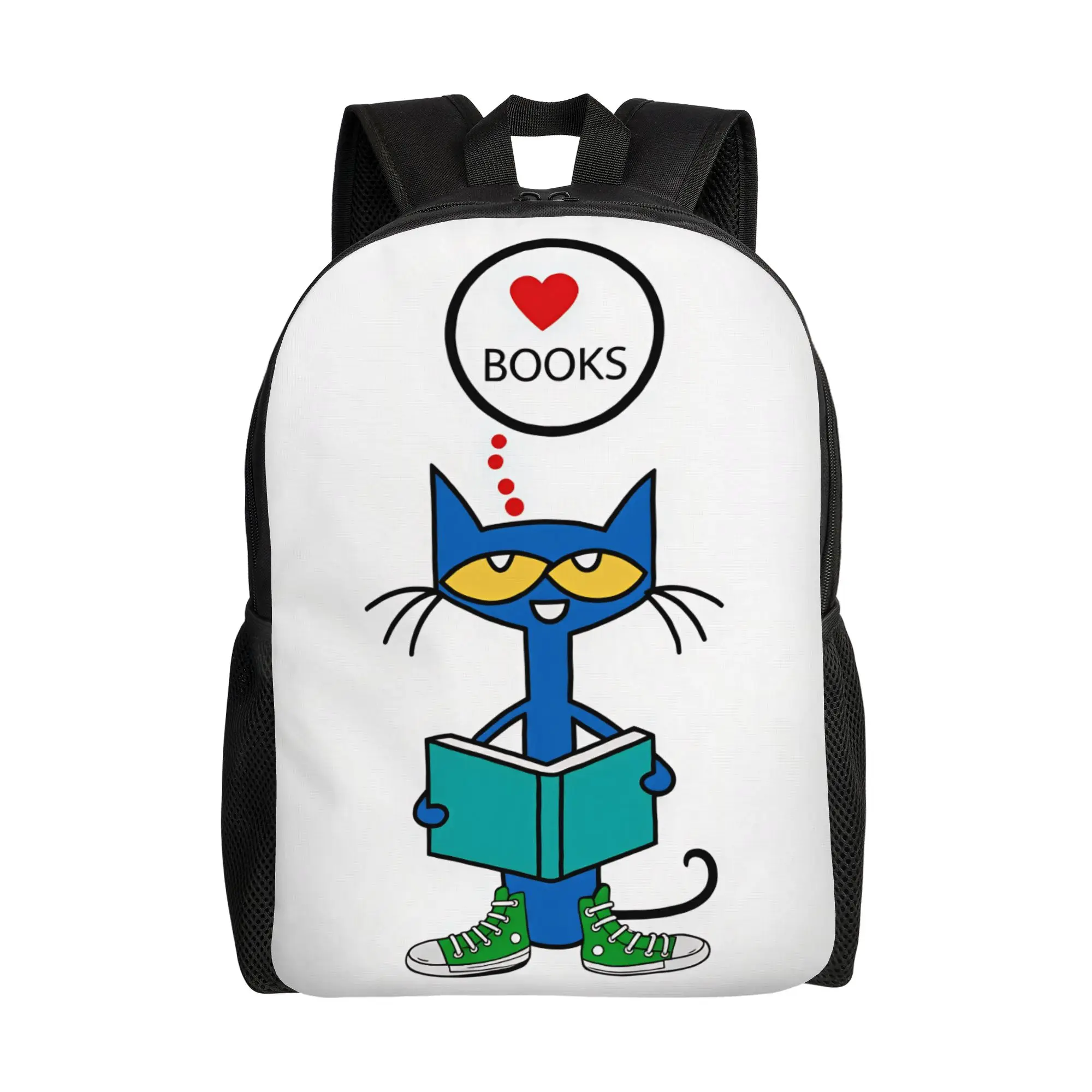 Petes the cat Reading Books Backpack  College Backpacks Student Unisex High Quality Soft School Bags Style Rucksack