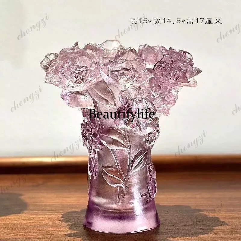 Glazed vase ornaments for home living room front desk desks and study room display items and decorations