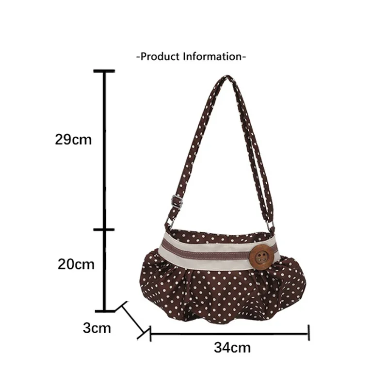 Gestreifte, gepunktete, plissierte Umhängetasche, koreanische süße, niedliche Damen-Umhängetasche, lässige Pendler-Geldbörse, leichte Handtasche – Detail 18