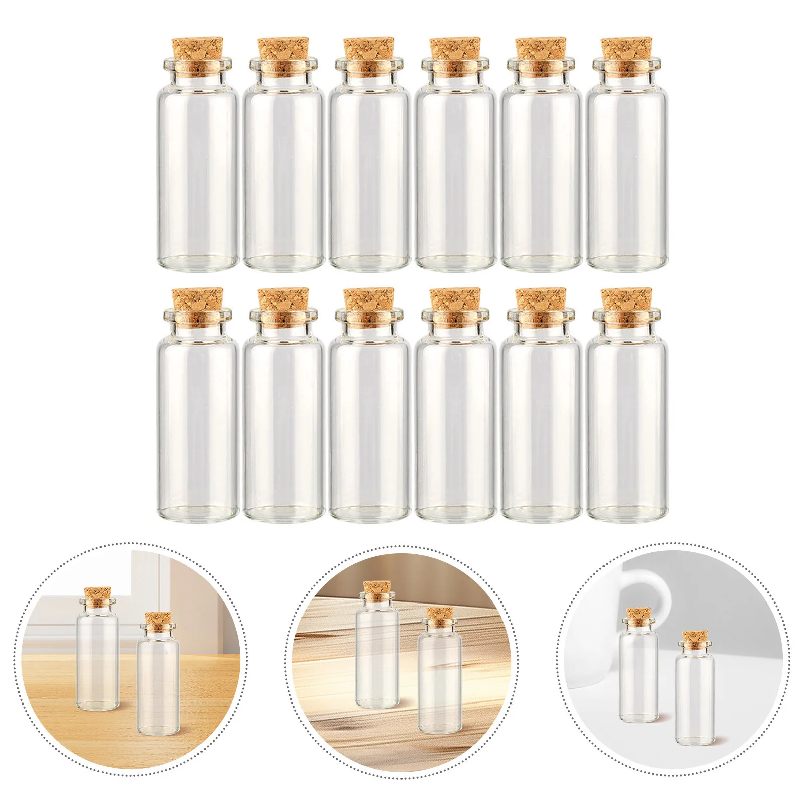

12Pcs Mini Glass Jars with Lids Small Bottles for DIY Decoration Wedding Keepsakes Spice Storage Party Favor Gifts