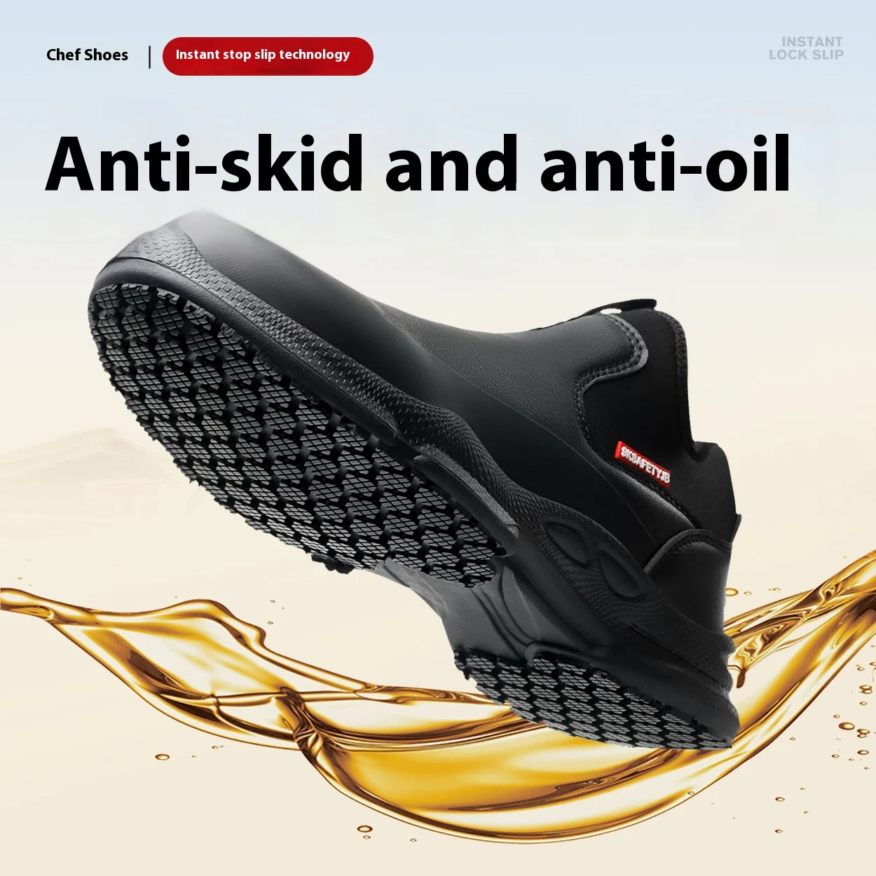 Four Seasons Chef Shoes Anti Slip Oil Resistant Business Casual Men's Work EVA Shoes Fashion Comfort Soft Soled Waterproof Shoes