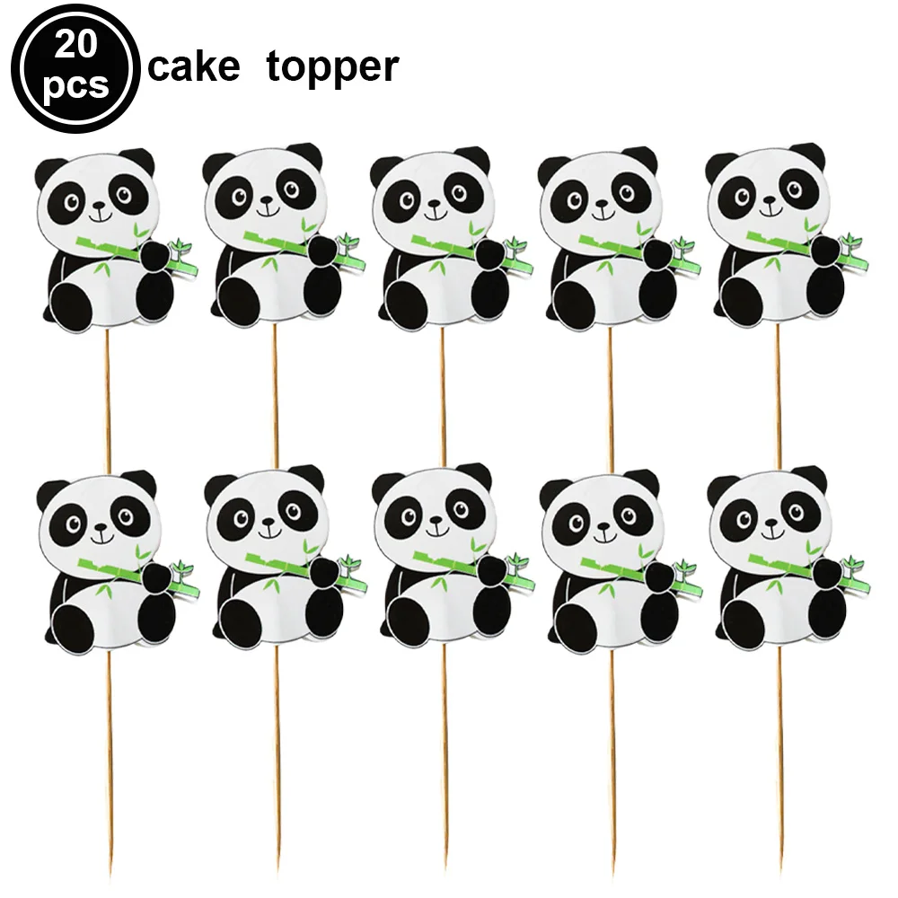 Panda Cupcake Topper Picks Niedliche Tier-Panda-Bär Kuchendekoration Baby-Shower Kindergeburtstag Panda-Thema Geburtstagsparty-Zubehör – Detail 2