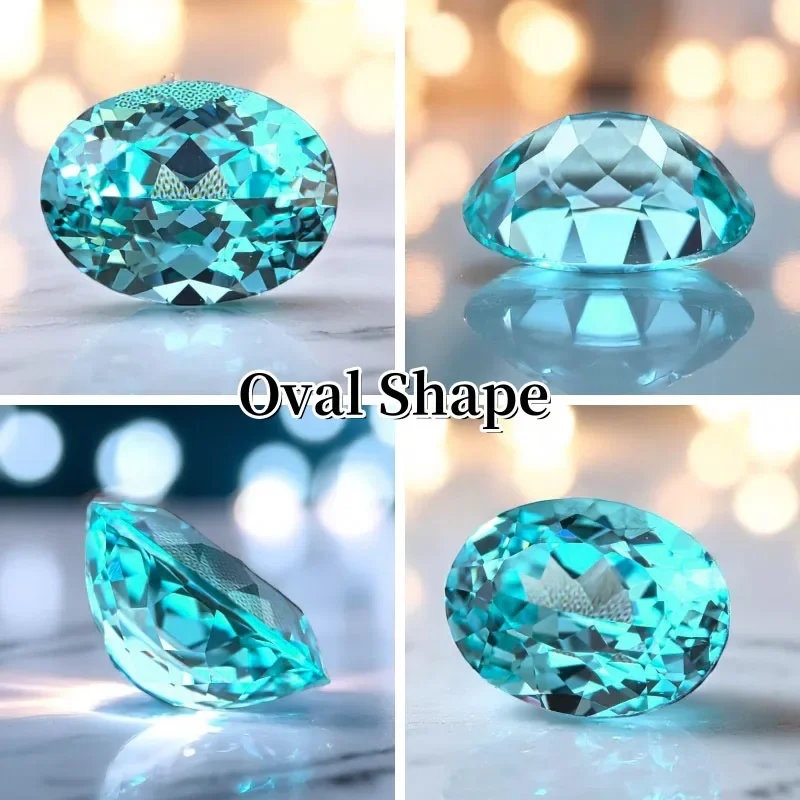 Laborgezüchteter Paraiba-Edelstein für DIY-Schmuckherstellung, runder Schliff, Einlegestein für Ring, Halskette, Armband, im Labor hergestellter Paraiba. – Detail 11