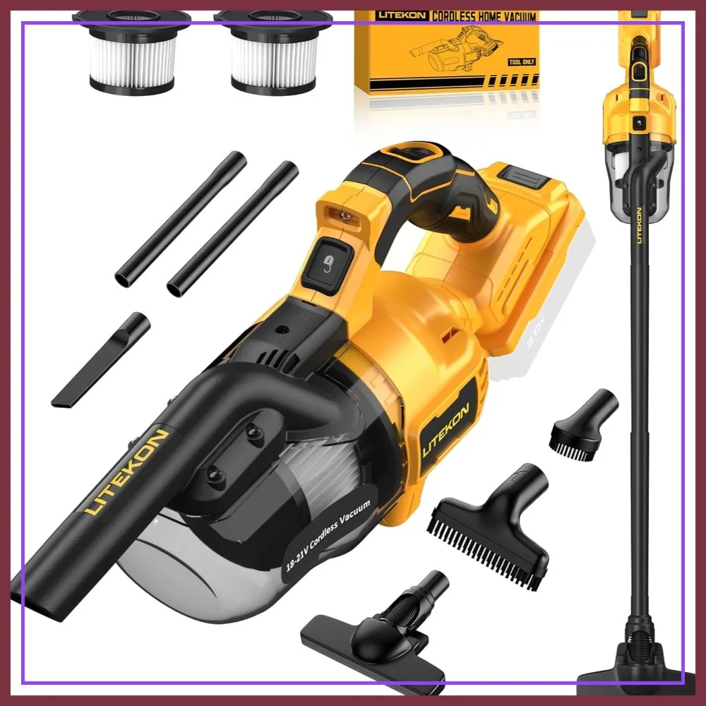 

Cordless Vacuum Cleaner 125AW, Handheld Stick Vac for 20V Max Battery, Lightweight for Carpet Floor Car