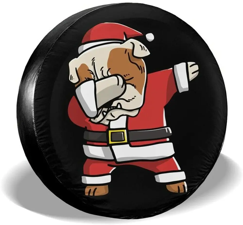 Funny Pitbull Santa Claus Christmas Spare Tire Cover 32