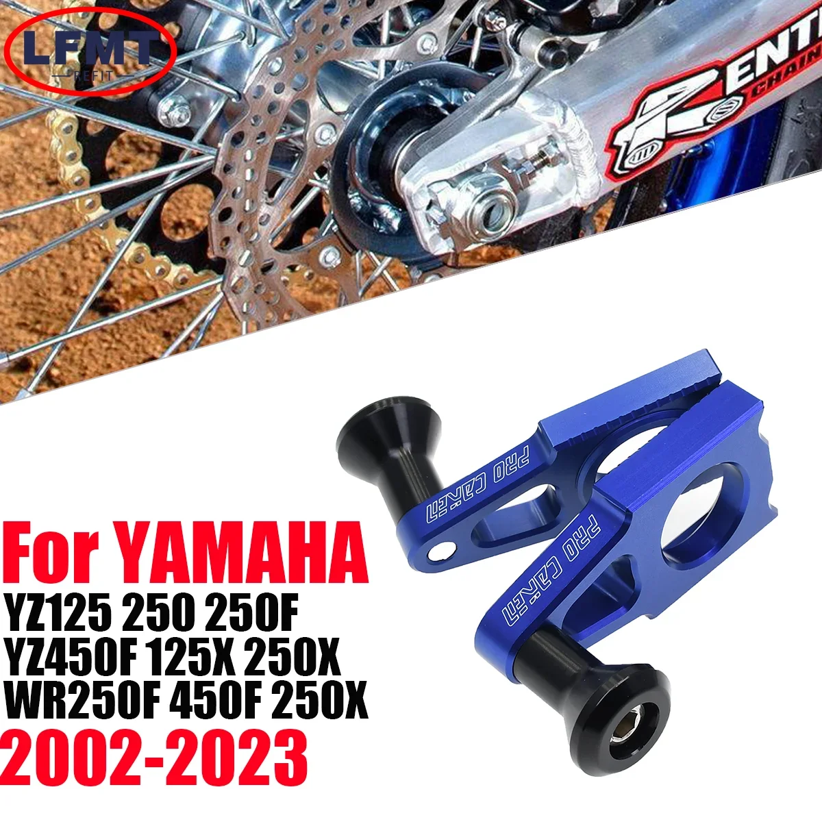 CNC Rear Adjuster Block Chain For YAMAHA YZ125 YZ250 YZ250F YZ450F YZ125X YZ250X YZ450FX YZ250FX WR250F WR450F WR250R WR250X