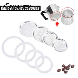 Moka Express Koffie Fles Vervanging Compatibel 3 Siliconen Pakkingen En 1Pc Aluminium Filter Moka Pot Met 3/6/9/12 Cup