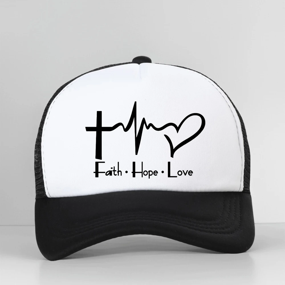 

Christian Prayer Jesus Print Baseball Cap Men Women Summer Fashion Casual Mesh Breathable trucker hat