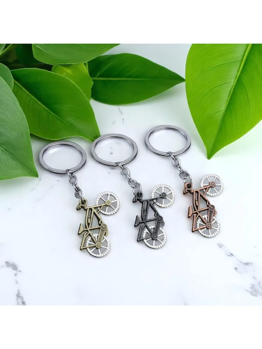 AliExpress New Fashion 3D Three-dimensional Metal Bicycle Keychain Backpack Keyring Personalization Adventure Badge Key Chain Ring Gift