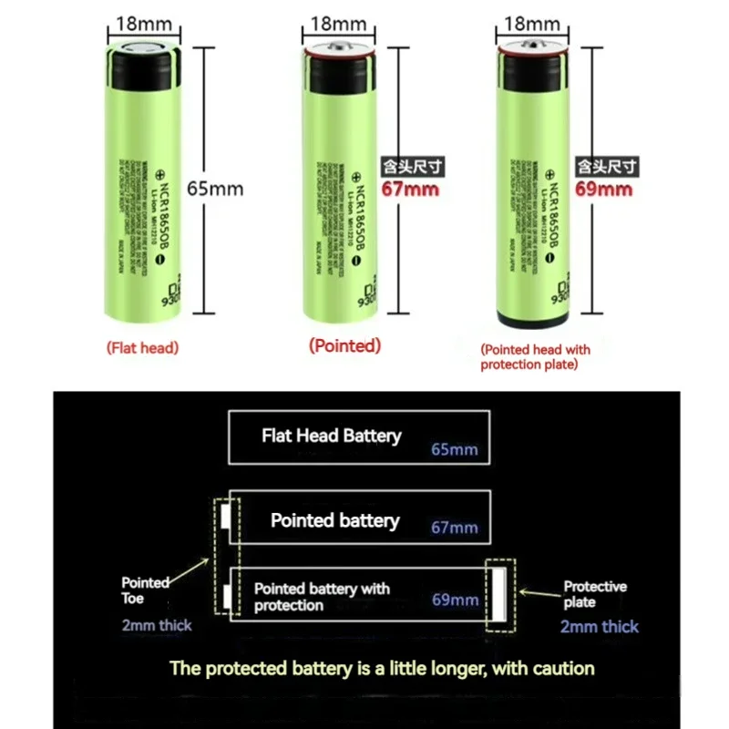 2023 Panasonic Original Lithium Battery Remote Control Rechargeable Lithium Battery NCR18650B 3.7V 3400mAh