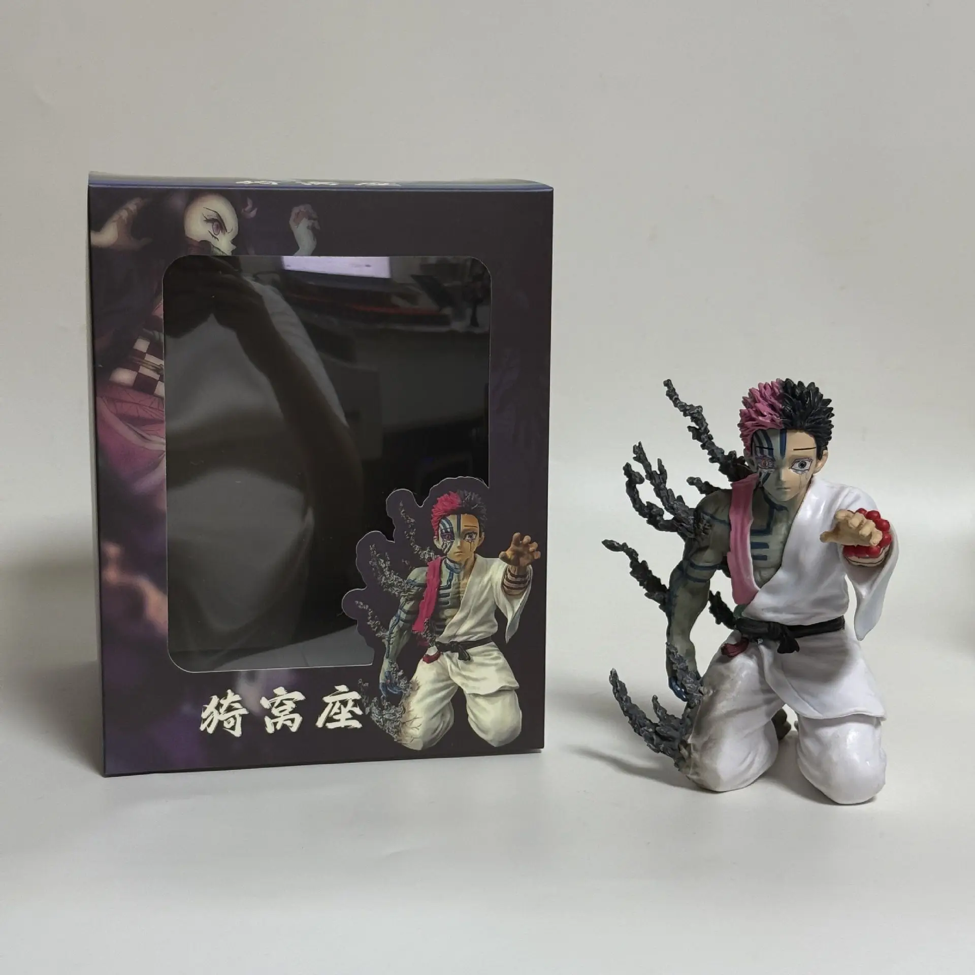 Demon Slayer Akaza Upper Moon Three Kneeling Final Confession Figure Model Box Collection Display Desktop Ornament Boys Gift