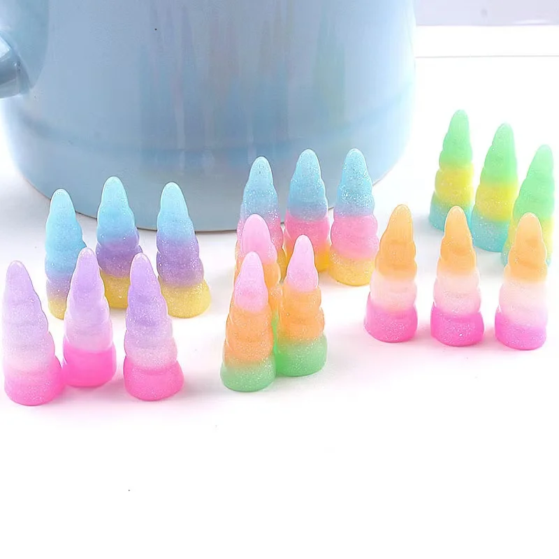 9*24mm 10pc Cute Simulated Unicorn Horn Resin Charms DIY Craft Decoration Jewelry Finding For Making Earring Necklace Accessory