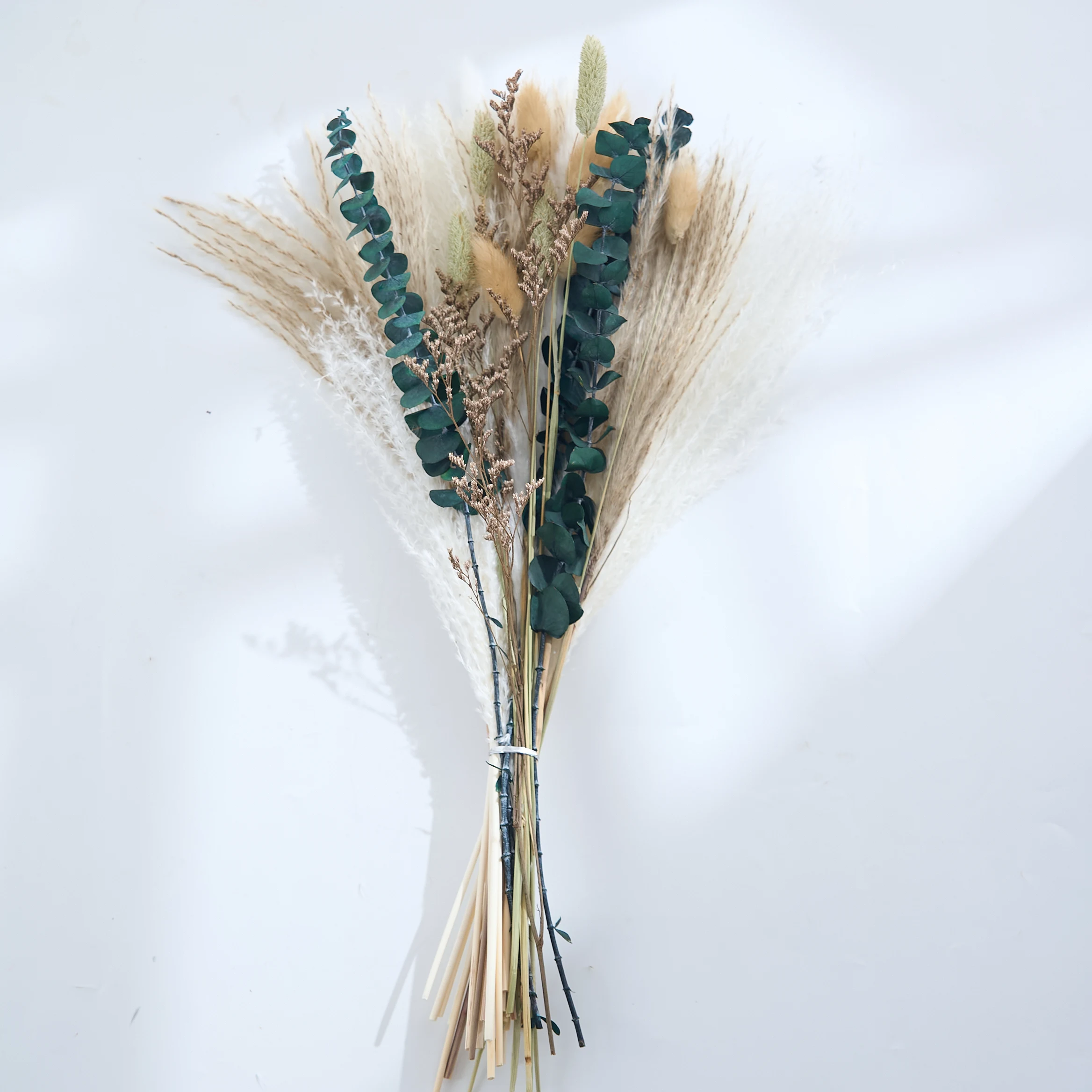 Natural Phragmites Dry Flower,Reed Bunny Tail Bonquet Pampas Grass Artificial Flowers for Wedding Floral Arrangements Home Decor