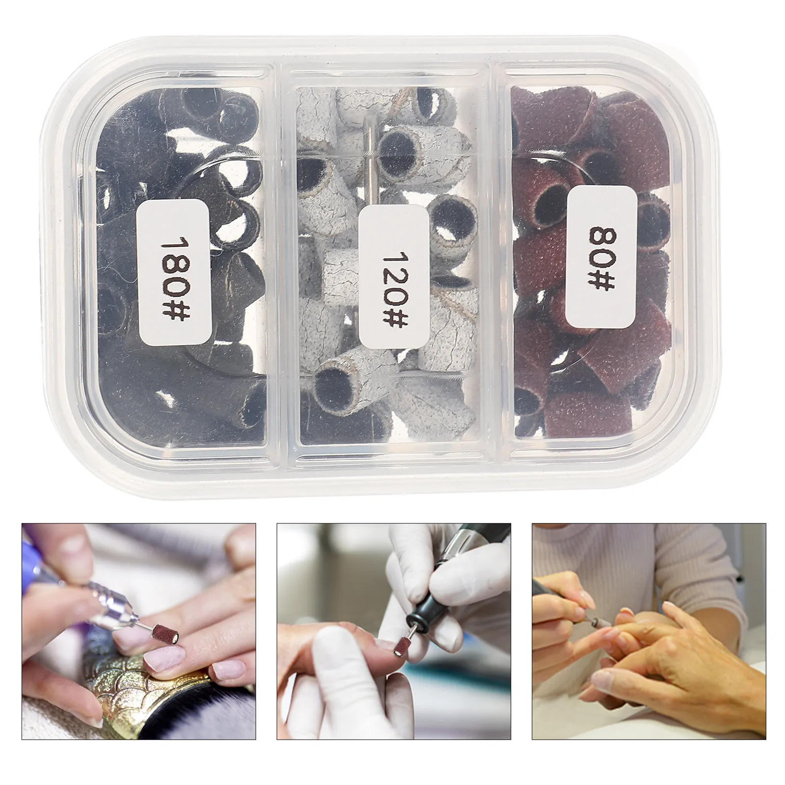

75Pcs Nail Polishing Heads Manicure Grinding Rings Long-Lasting Sanding Bands for Nail Art Salon Home Use Easy to