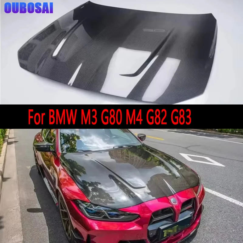 

For BMW M3 G80 M4 G82 G83 Carbon Fiber Hood Engine Cover Hood Car Headliner Hood Cover CSL Style Upgrade body kit