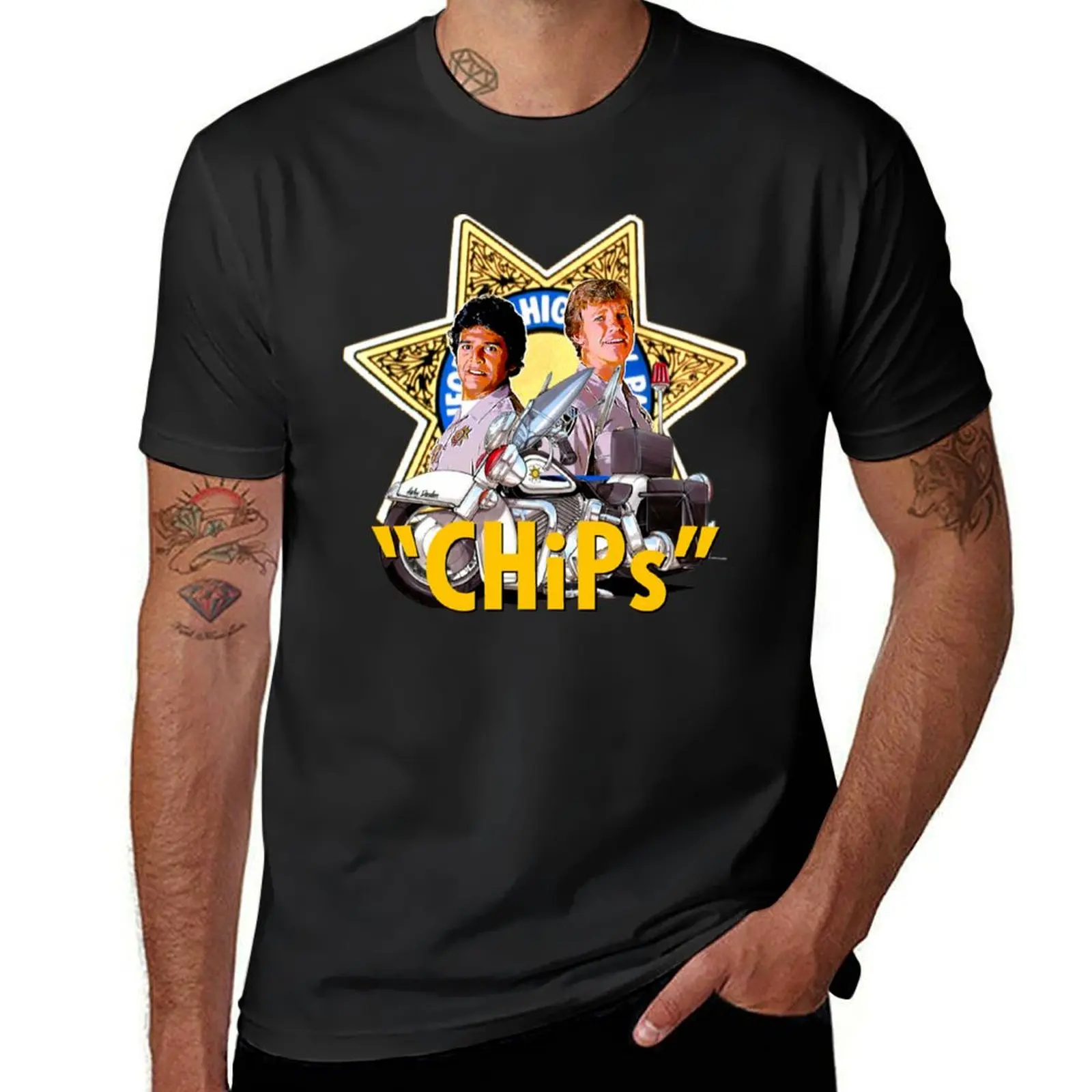 

tv series chips T-Shirt topping oversized t shirt rapper graphic tees custom t-shirts fruit of the loom mens t shirts