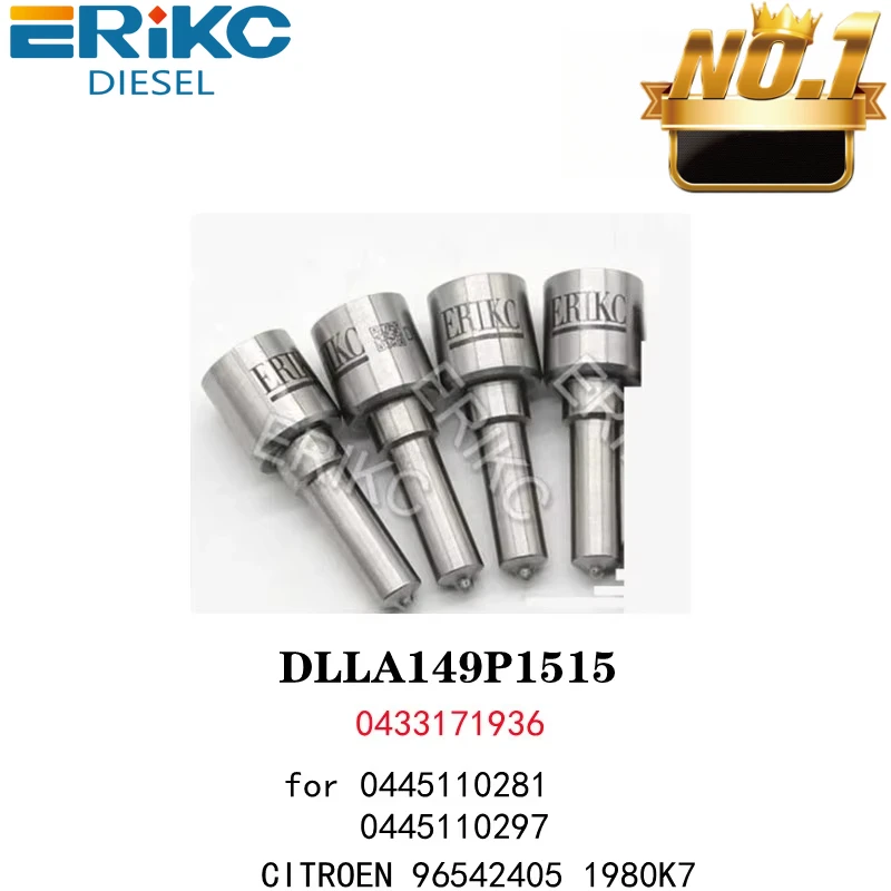 

ERIKC 4 PCS DLLA149P1515 Nozzle DLLA 149 P 1515 OEM 0433171936 Common Rail DLLA 149P 1515 For 0445110297 0445110281 0445110259